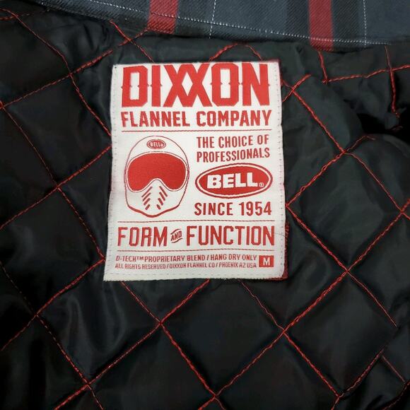 Dixxon Flannel Bell Helmets Collab Jacket Mens M Button Zip Up Work Wear Plaid - Picture 3 of 15
